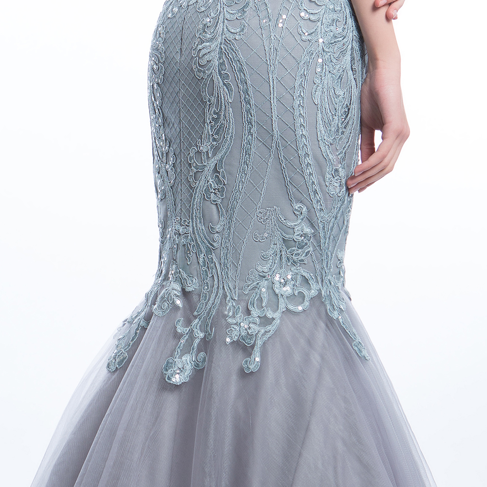 Elegant Lace Evening Dress with Tulle Mermaid Design FN103415 – Fenn